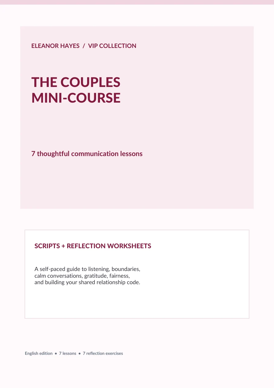 Actual front page of the seven-lesson written mini-course